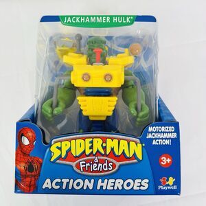 SpiderMan & Friends Action Heroes JACKHAMMER HULK Playwell 2002 Motorized Hammer